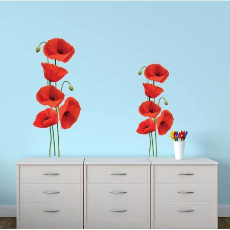 Élethű pipacs csokor - Nyomtatott matrica