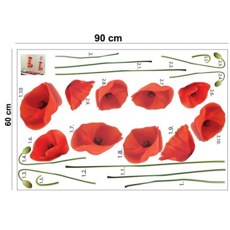 Élethű pipacs csokor - Nyomtatott matrica