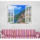 Positano, Olaszország - 3D hatású ablakos matrica