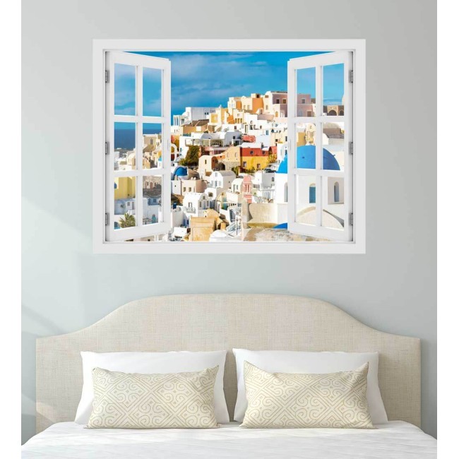 Görögország, Santorini - 3D hatású ablakos matrica