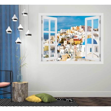 Görögország, Santorini - 3D hatású ablakos matrica