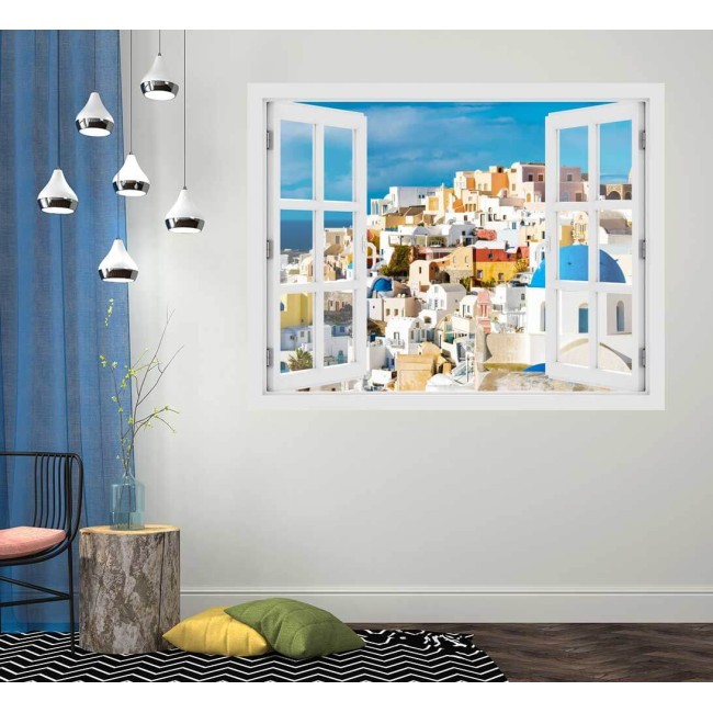 Görögország, Santorini - 3D hatású ablakos matrica