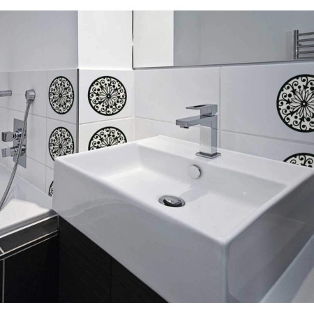 Csempe matrica - Fekete - 4 darab