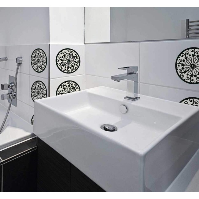 Csempe matrica - Fekete - 4 darab