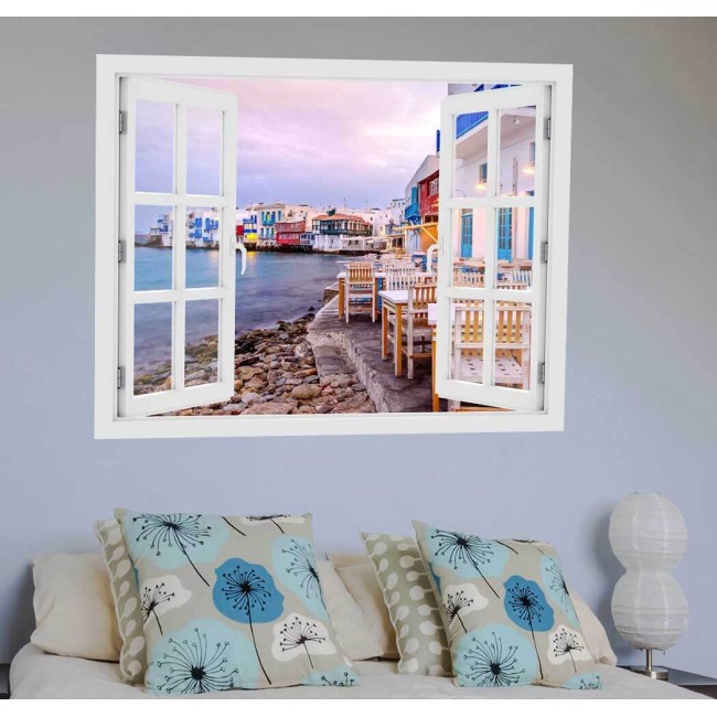Cicladele-szigetek - 3D hatású ablakos matrica