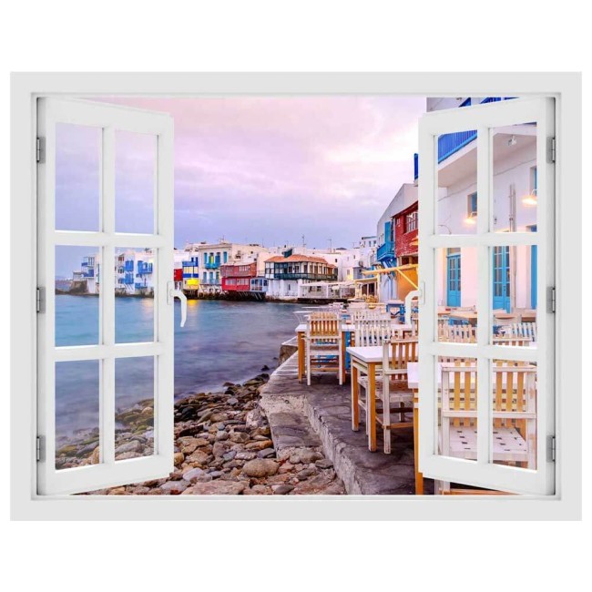 Cicladele-szigetek - 3D hatású ablakos matrica