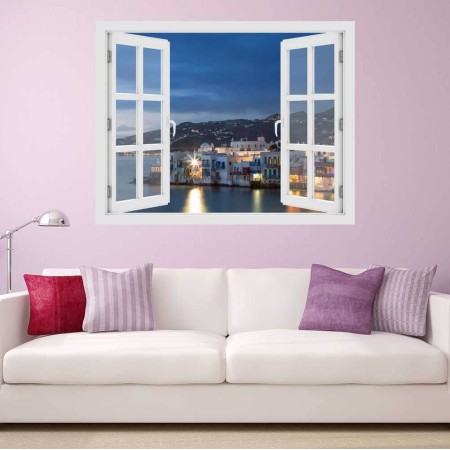 Mykonos - 3D hatású ablakos matrica