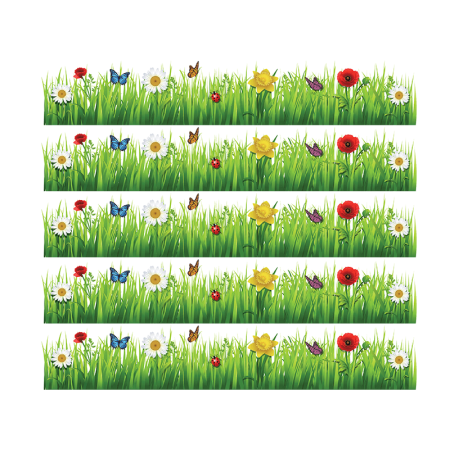 Virágok és katicabogarak - Nyomtatott bordűr matrica