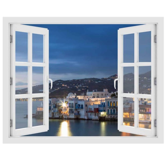 Mykonos - 3D hatású ablakos matrica