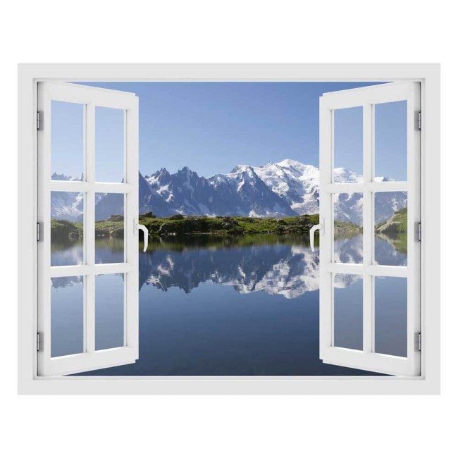 Mont Blanc -hegység - 3D hatású ablakos matrica