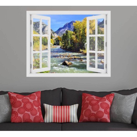Folyó a Colorado hegységben - 3D hatású ablakos matrica