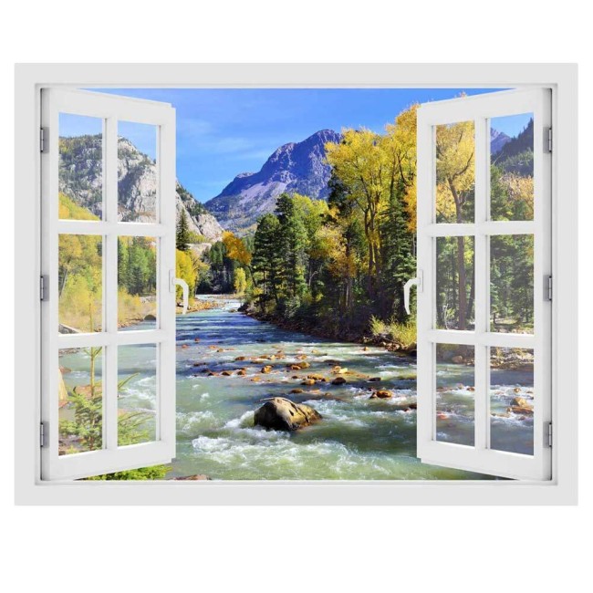 Folyó a Colorado hegységben - 3D hatású ablakos matrica