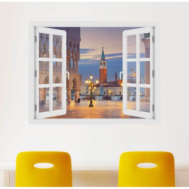 Szent Márk tér Velence  - 3D hatású ablakos matrica