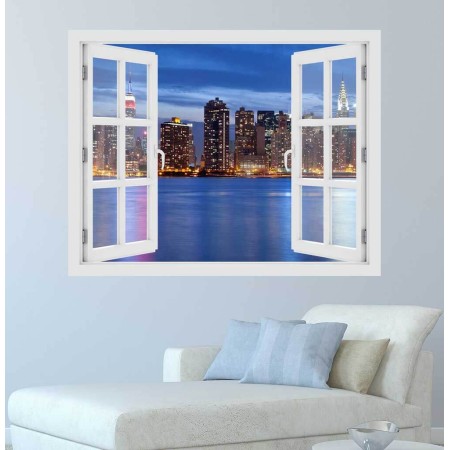 Manhattan Skyline - 3D hatású ablakos matrica