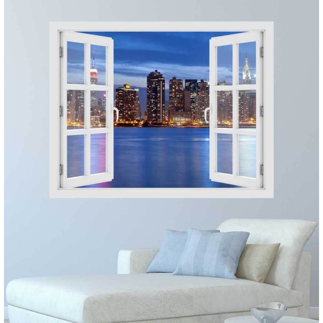 Manhattan Skyline - 3D hatású ablakos matrica