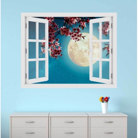 Virágzó cseresznyefa - 3D hatású ablakos matrica