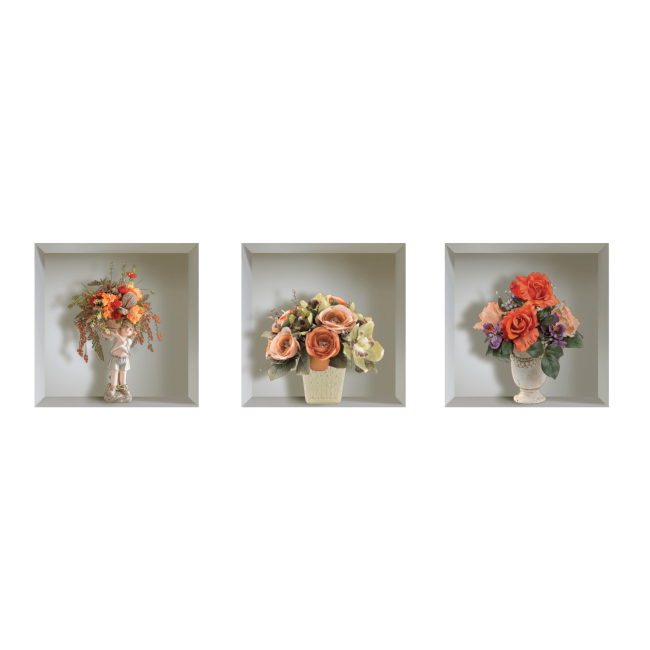 Virágdísz - 3D hatású matrica