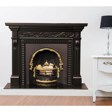 Fekete gyöngy kandalló - 3D hatású nyomtatott matrica