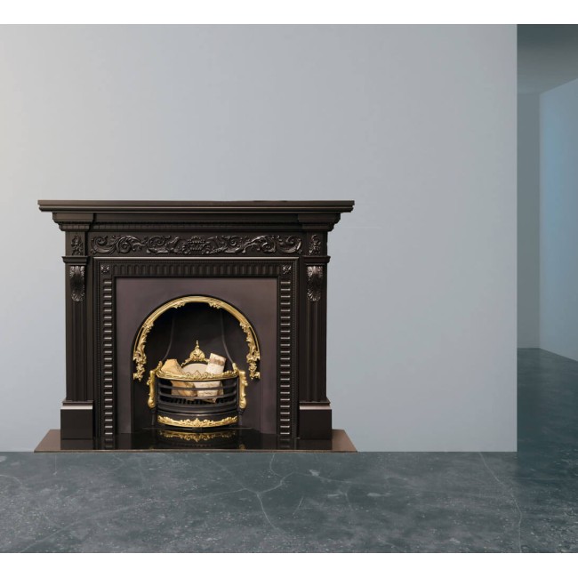 Fekete gyöngy kandalló - 3D hatású nyomtatott matrica