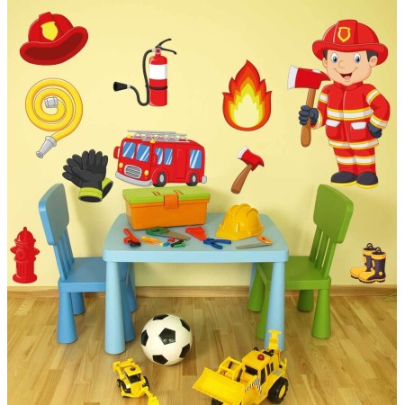 Tűzoltó - Színes matrica csomag
