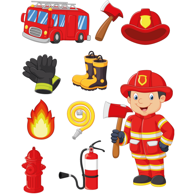 Tűzoltó - Színes matrica csomag