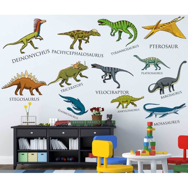 Dinoszaurusz fajok - Nyomtatott matrica