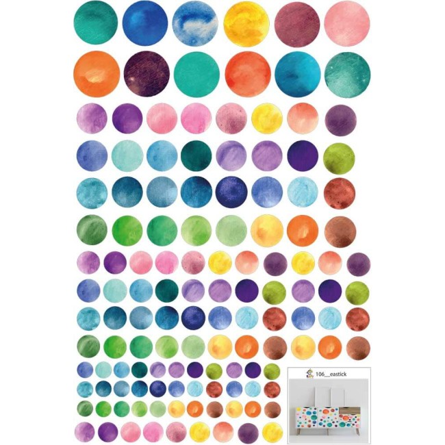 Vidám pöttyök - Színes matrica csomag