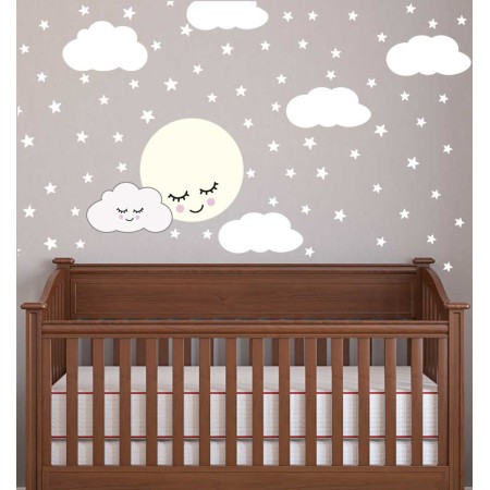 Szunyókáló Hold - Színes matrica csomag