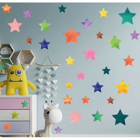 Akvarell csillagok - Nyomtatott matrica