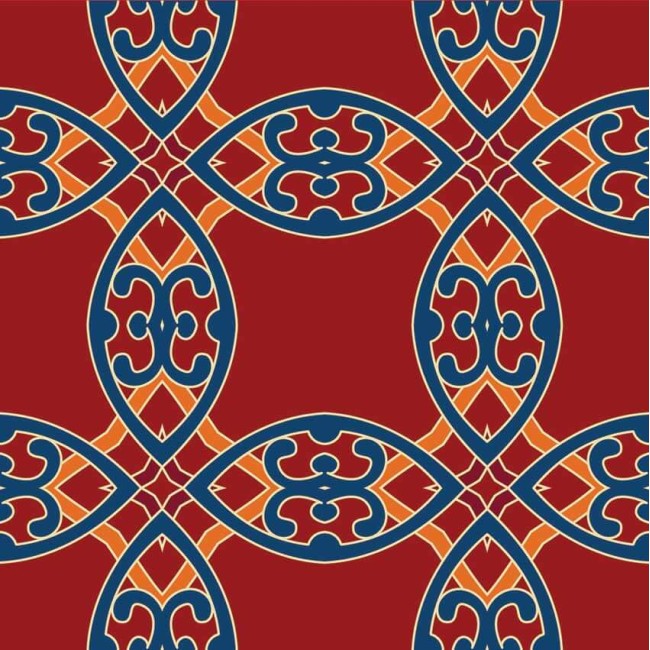 Csempe matrica - Piros minta - 4 darab