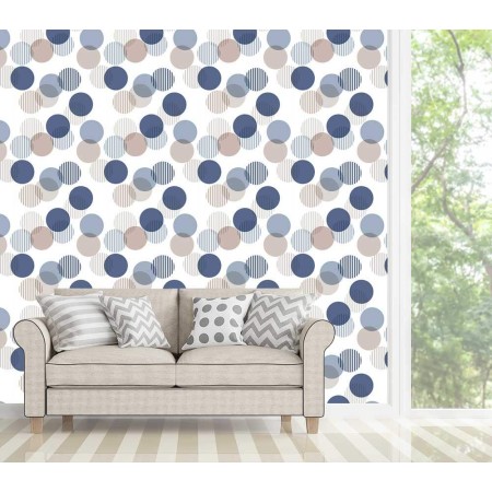 Fotótapéta - Kék-bézs körök - 60x240