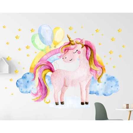 Akvarell unikornis - Nyomtatott matrica