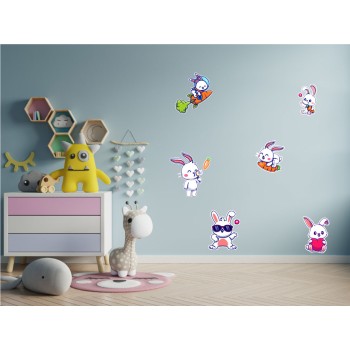 Vagány nyuszik - Nyomtatott matrica csomag