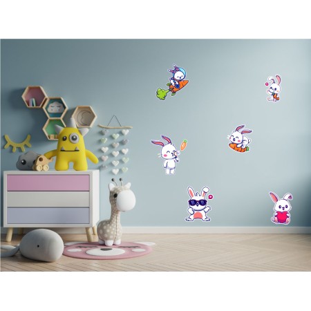 Vagány nyuszik - Nyomtatott matrica csomag