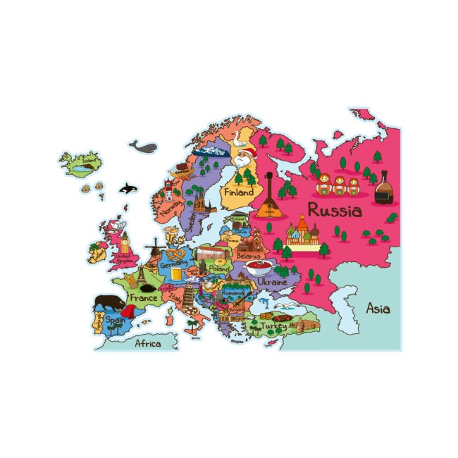 Világtérkép - Színes Matrica