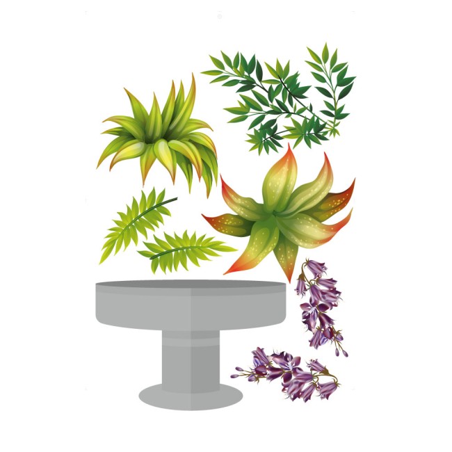 Virágok vázában - Színes Matrica