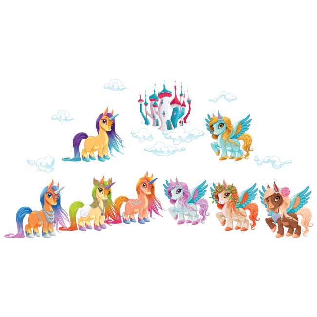 Unikornisok - Színes Matrica