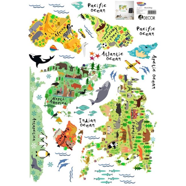 Világtérkép 3 - Színes Matrica