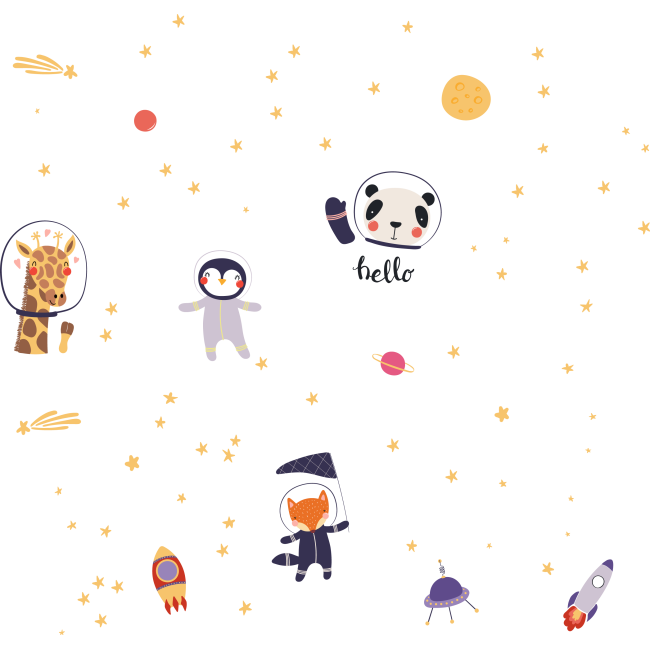 Állatok az űrben - Színes Matrica