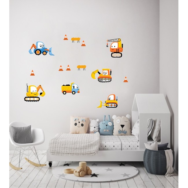 Építőipari járművek - Színes Matrica