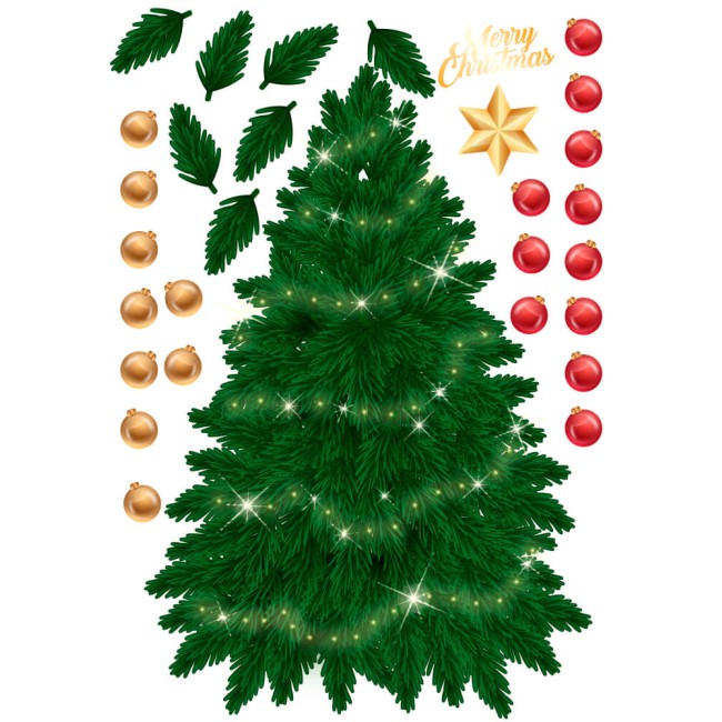 Karácsonyfa - Színes matrica - Falmatrica / Faltetoválás