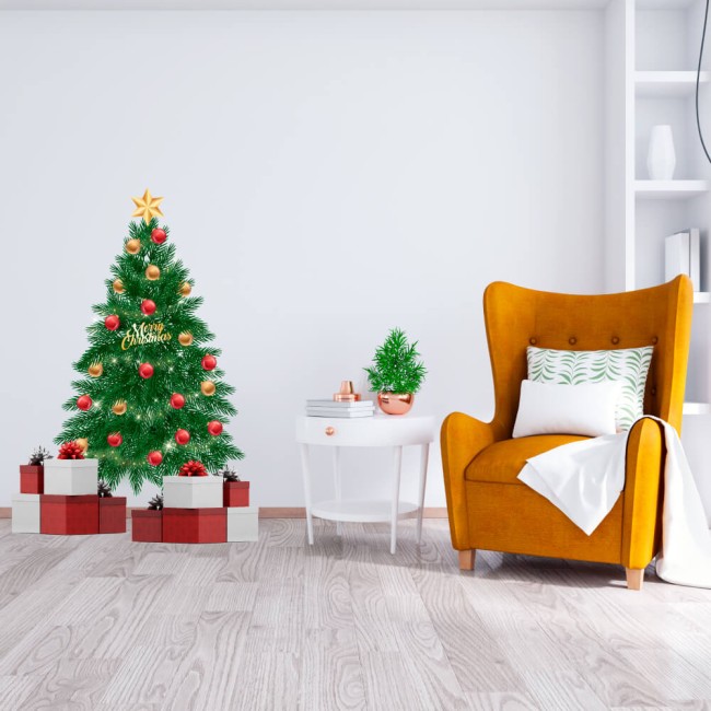 Karácsonyfa - Színes matrica - Falmatrica / Faltetoválás