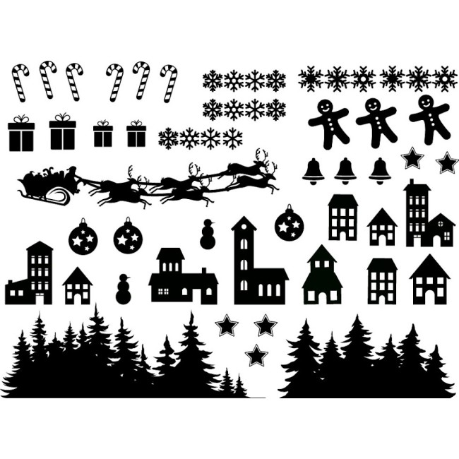 Karácsonyi város - Matrica csomag