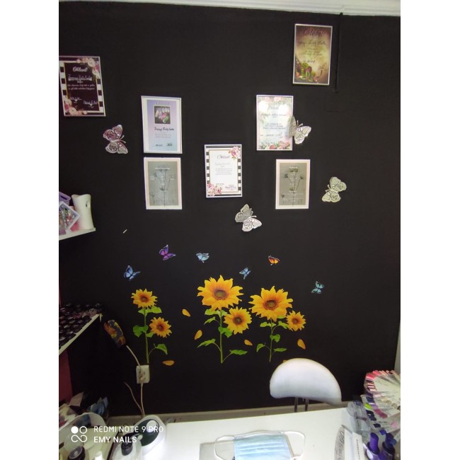 Napraforgó és pillangók - Színes matrica csomag