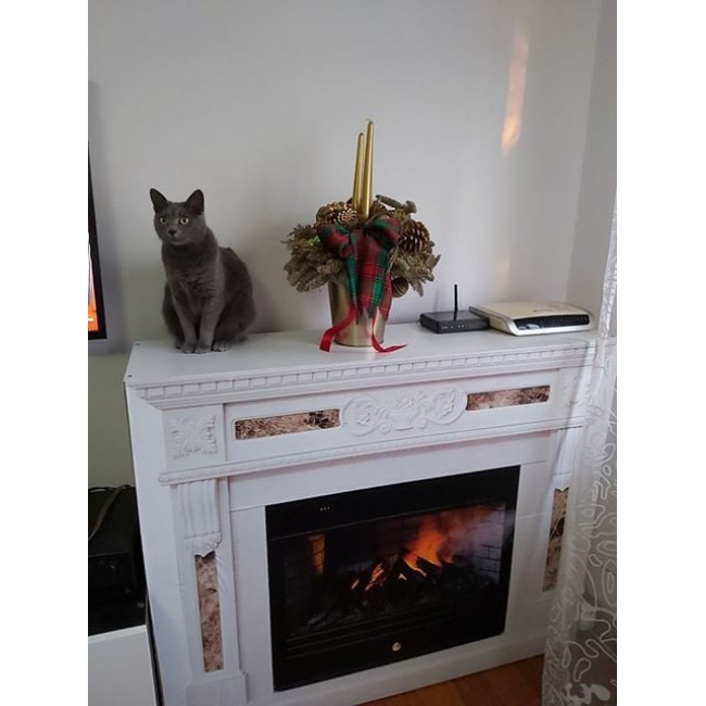 Fehér kandalló - 3D hatású nyomtatott matrica