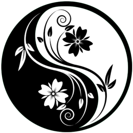 Virág Yin és Yang - Falmatrica / Faltetoválás