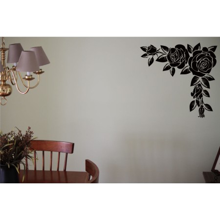 Rózsa díszítés - Falmatrica / Faltetoválás