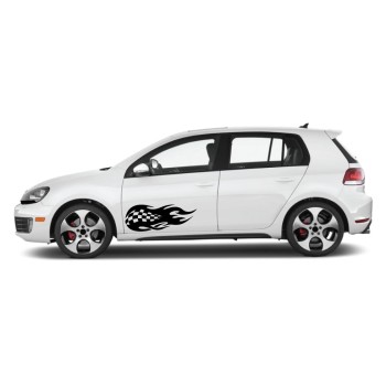 Autós matrica - Láng zászló