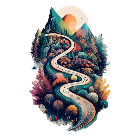 Hegyi táj - Színes nyomtatott matrica