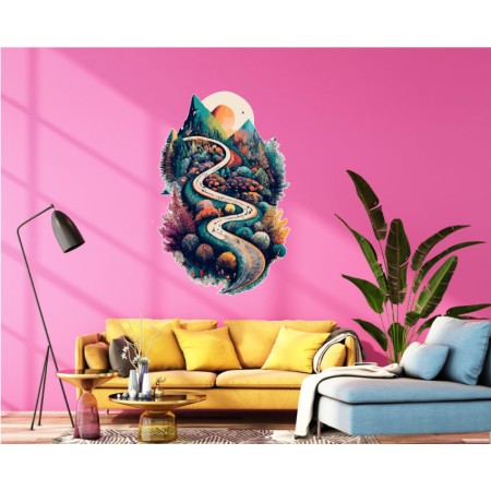 Hegyi táj - Színes nyomtatott matrica